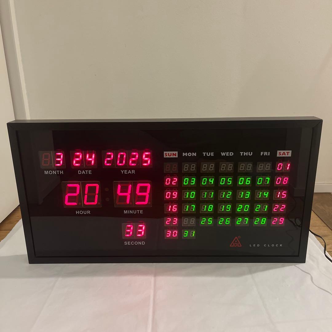 廃盤　JDL LED CLOCK デジタル壁掛け時計 カレンダー Amazon.co.jp: ☆大型デジタル掛け時計☆年月日時分秒曜日が一目で