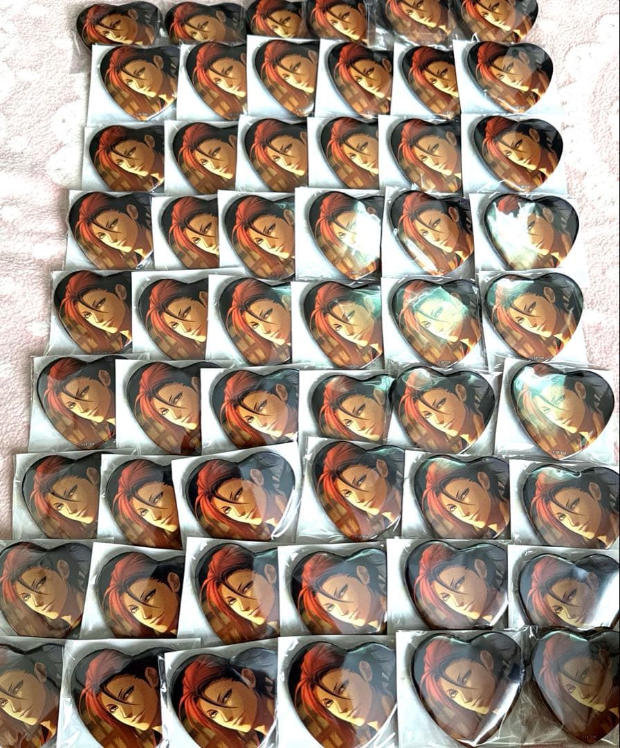 薄桜鬼　遊戯録　アニメガ　ソフマップ　ビックカメラ　ハート缶バッジ　原田　54点 薄桜鬼 沖田 ハート缶バッジ - メルカリ